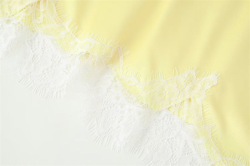 New Lace Mini Spaghetti Strap Dress For Women Irregular Backless Slit Sexy Evening Party Dress Female High Waist Bottom Dresses