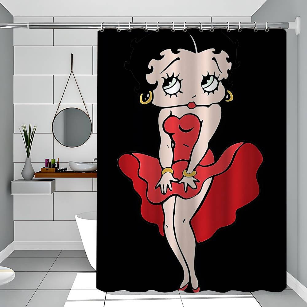 Cute B-Betty Boop Printing Bathroom Shower Curtain Polyester Waterproof And Mildew Proof Home Decoration Curtain
