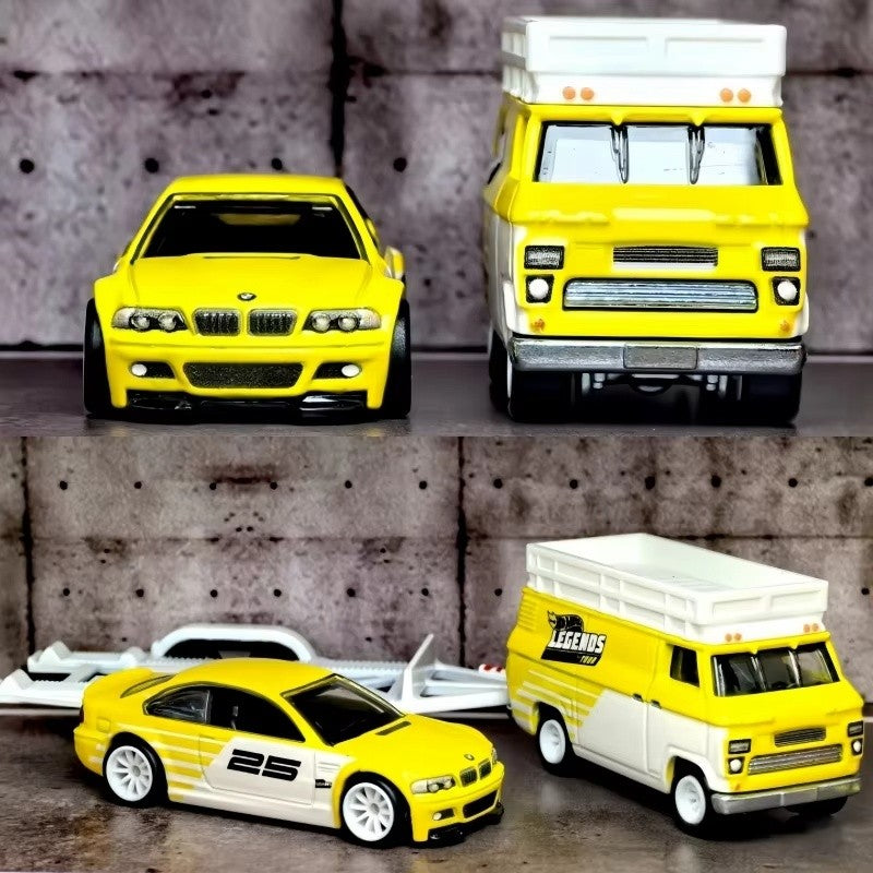 Em Estoque Genuíno Hot Wheels Legends Tour Team Transport 2025 Bmw M3 Hw Rally Hauler 1:64 Premium Diecast Carro Modelo Presente Legal Para Meninos