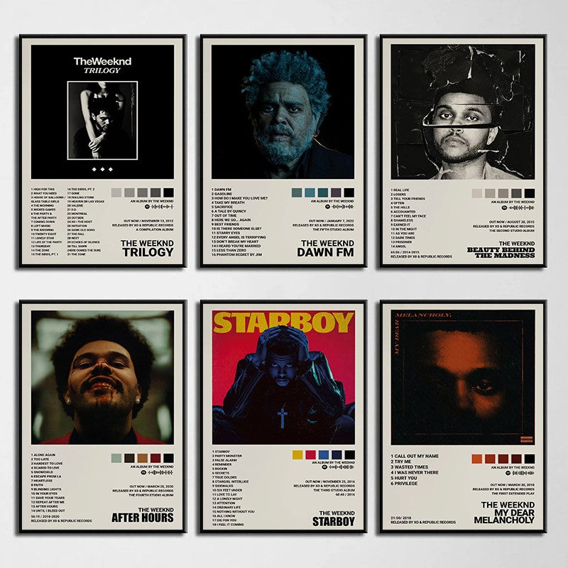 Music Album Star The Weeknd Hip Hop Posters Prints Canvas Painting Singer Wall Art Picture for Living Room Home Decoration Gift