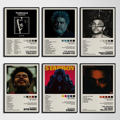 Music Album Star The Weeknd Hip Hop Posters Prints Canvas Painting Singer Wall Art Picture for Living Room Home Decoration Gift