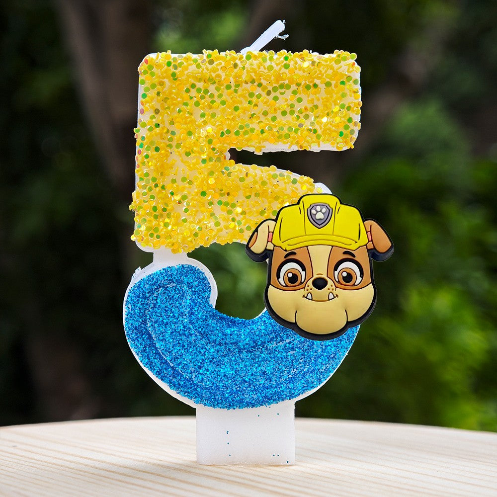 Paw Patrol Candle 0-9 Number Candle Paw Patrol Cartoon Character Party Cake Plug-in Birthday Cake Decoration Baby Shower Gift