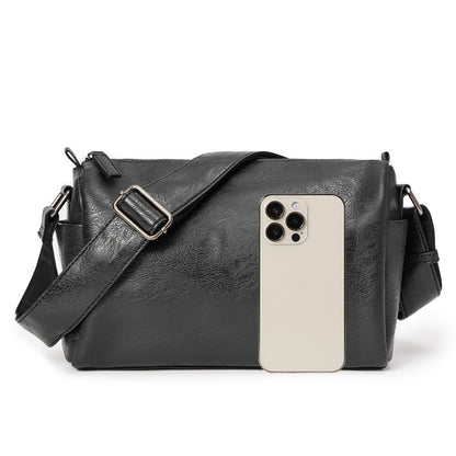 New soft leather men's bag shoulder bag men's leather bag crossbody bag Korean version versatile casual bag small shoulder bag B