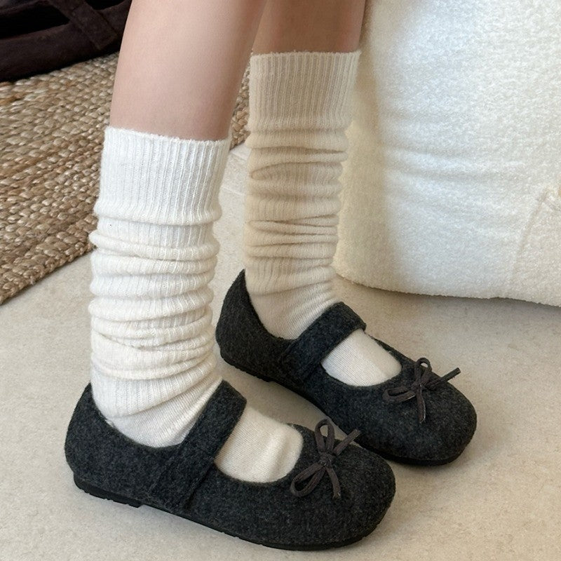 Autumn Woolen Fabric Women Flats Shoes Fashion Shoes Ladies Comfort Outdoor Warm Cotton Fur Shoes