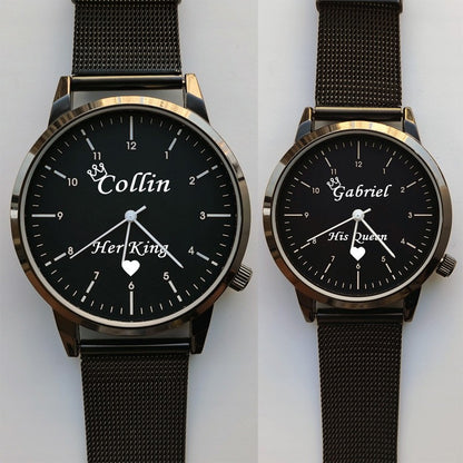 Free Personalized Engrave with Your Name Logo Text Men's Women's Mesh 3 ATM Water Resistant Wristwatch Customized Wrist Watch