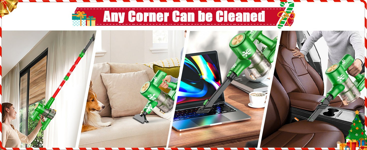 Cordless Vacuum Cleaner, 46Kpa/500W/55Mins Vacuum Cleaners for Home, Self-Standing Rechargeable Vacuum, Christmas Gifts