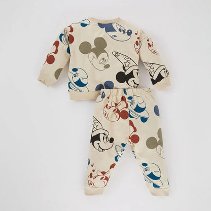 New Fashion Baby Clothes Sets Mickey Mouse Printed Long Sleeved Sweatshirt + Pant Toddler Boy Girl Outfits