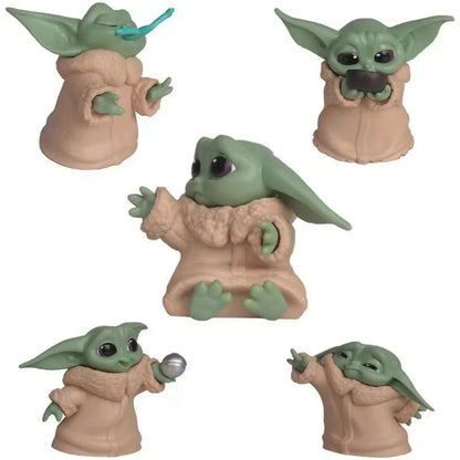 2 Estilos 6 Peças/Conjunto Figura de Anime Disney 5-8cm Brinquedo Mestre Bebê Yoda Darth Coleção de Ação PVC Mini Modelo de Brinquedo para Presente Infantil