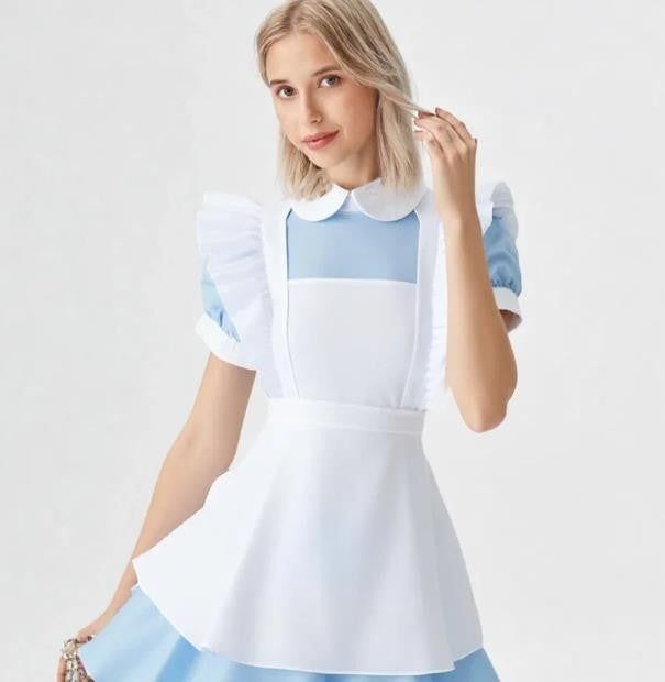 Cosplay Costume Lolita Dress Maid Apron Fantasia Carnival Halloween Costumes for Women Masquerade Party Alice In Wonderland