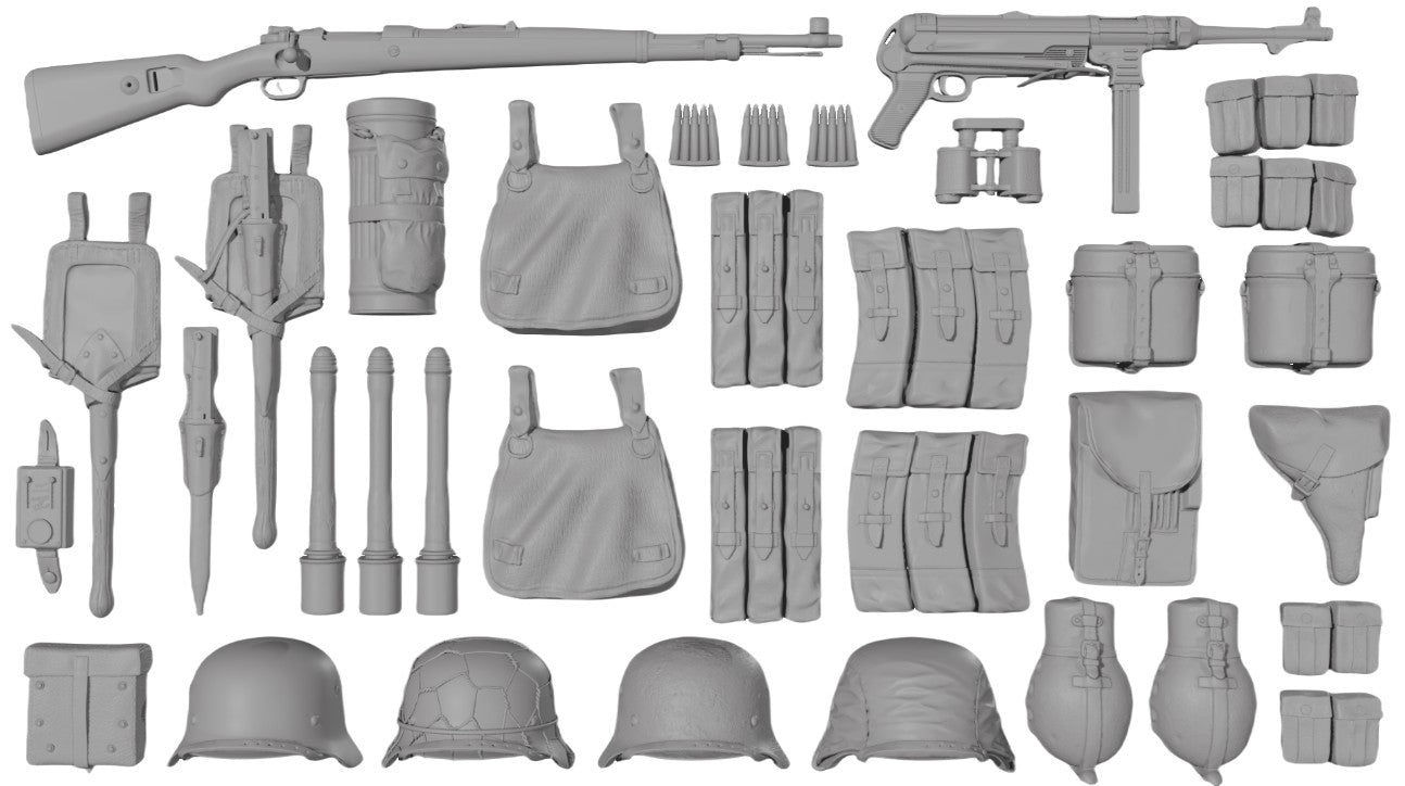 Classic 1/16 1/35 Equipamento de Infantaria Individual Alemão Kit Modelo em Resina Miniatura Acessórios de Cenário para Diorama de Jogos de Guerra