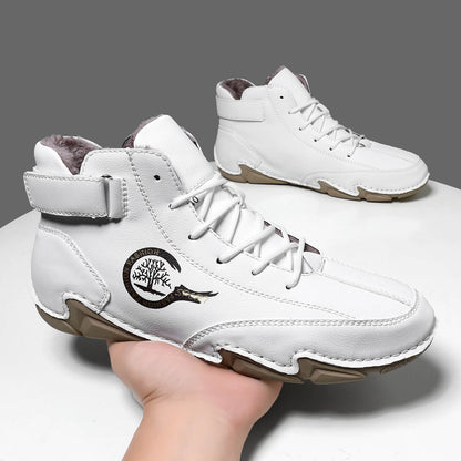 Shoe For Men Casual Winter Pull On Outwear Fashionable Classic Short Boots Pu Breathable Cool Boots Dress Shoes Tenis Masculino