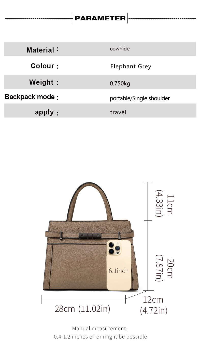 Genuine leather women's bag original first layer cowhide women's hand shoulder simple tote bag occupation
