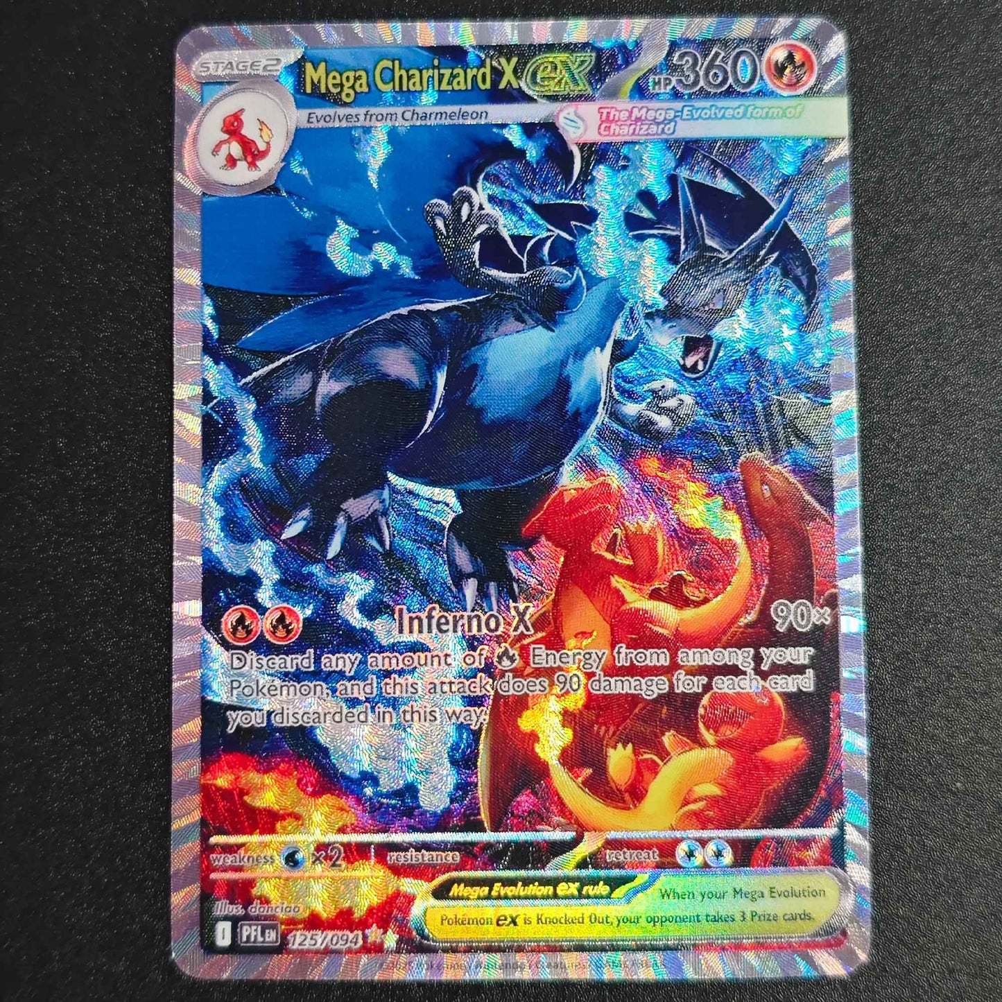 Diy Ptcg Mega Rayquaza Ex Japanese High Quality Rare Texture Flash Card Charizard X Self Made Classic Anime Collection Card Toy