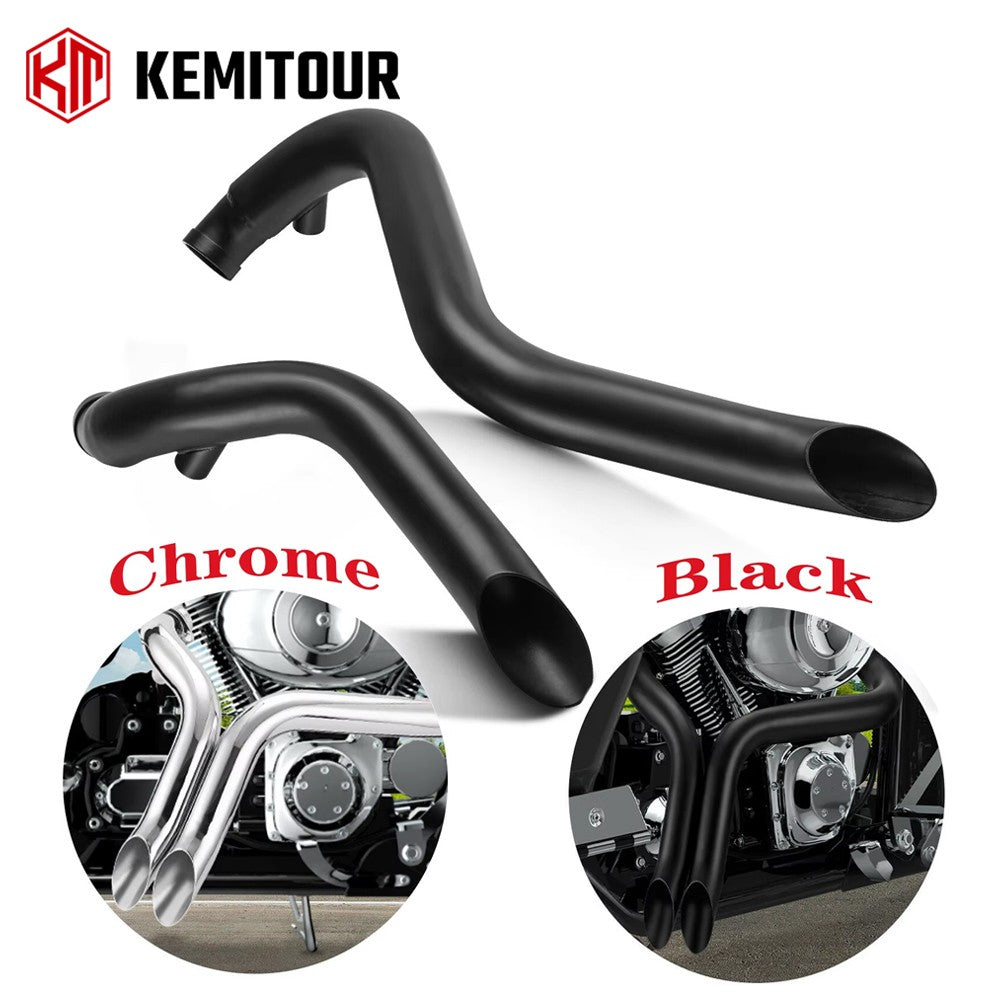 2 Inch Motorcycle Drag Pipes Exhaust System for Touring Softail Dyna Sportster with Forward Control Models Motorbike Accessories