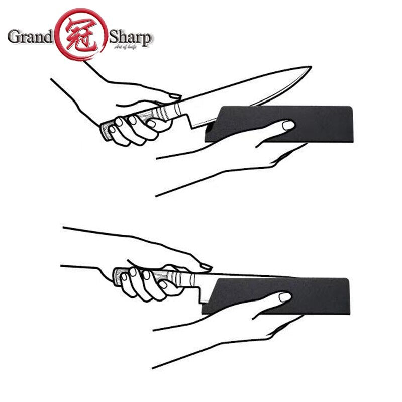 Grandsharp Kit de Proteção de Lâmina de Faca 8 Peças Preto Universal ABS Plástico Não Tóxico Livre de BPA Forro de Feltro Ferramentas de Cozinha para Chef
