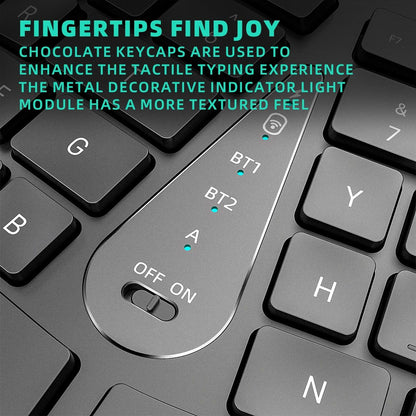 Teclado Sem Fio Ergonômico 2.4G, Digitação Natural Confortável, Apoio para as Mãos, Teclado Bluetooth Recarregável Multidispositivo para Laptop