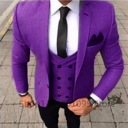 Fashionable brown suit set Suitable for formal occasions such as dinner parties, weddings, and business events. Three pieces, id