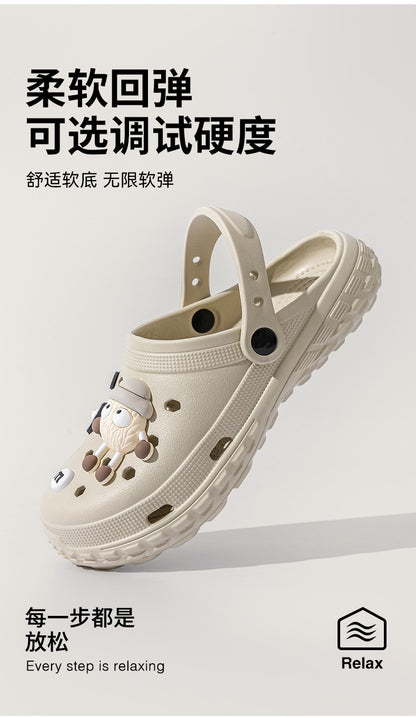 Slippers with holes, men's shoes, 2025 new model, medical nurse EVA anti slip and anti odor outer wear, women's beach sandals