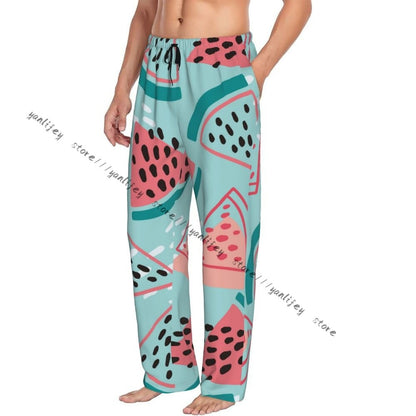 Colorful Summer Watermelon Mens Pajamas Pyjamas Pants Lounge Pants Sleep Bottoms