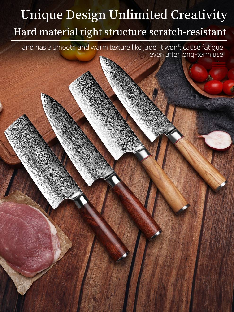 Faca de Chef Aço Damasco 67 Camadas Lâmina VG10 Cabo de Madeira Cutelo para Carne Legumes Faca de Cozinha Japonesa Nakiri Messer