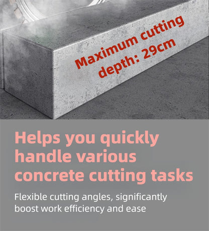 Máquina de corte manual sem escova para paredes, serra circular para corte de concreto armado, máquina de corte de parede e piso sem poeira