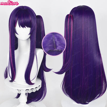 Peruca de Cosplay Oshi no Ko Hoshino Ai Hoshino Ruby Hoshino Akuamarin Arima Kana Peruca de Cosplay Cabelo Resistente ao Calor Perucas de Anime + Touca de Peruca