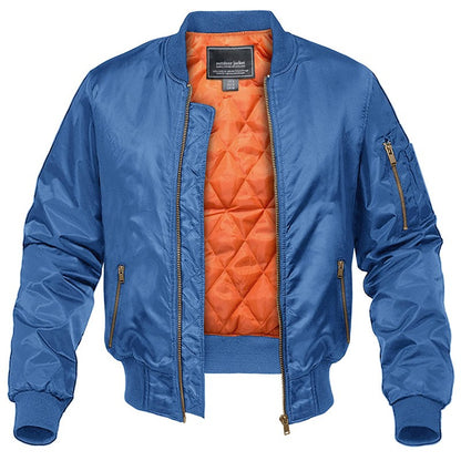 MAGCOMSEN Men's Aviator Jackets Thick Warm Orange Lining Bomber Jackets Fall Winter Casual Windproof Coats