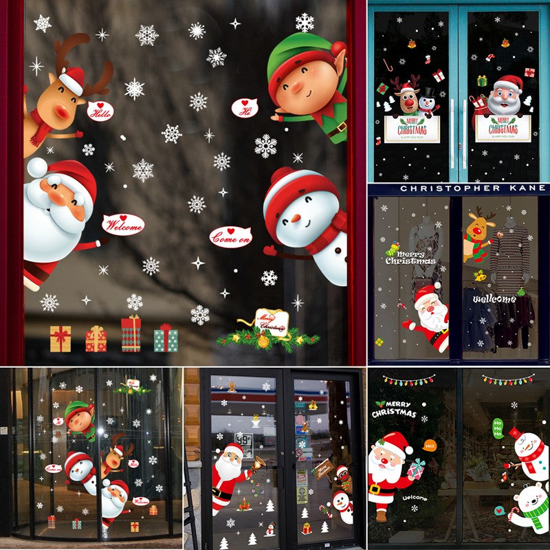 2025 Merry Christmas Wall Sticker Window Glass Merry Christmas Decor for Home Living Room Wall Decor 2026 Happy New Year Sticker