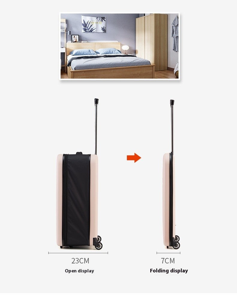 Foldable Upright Luggage Portable Business Travel Suitcase 20/24 Inch - Compact Foldable Carry-On for Easy Storage And Transport
