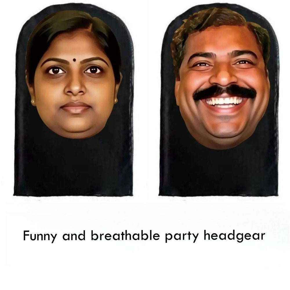 Indian-Style Party Realistic Mask Headgear – Abstract & Funny Cosplay Mask, Essential Gear for Cycling & Going Out