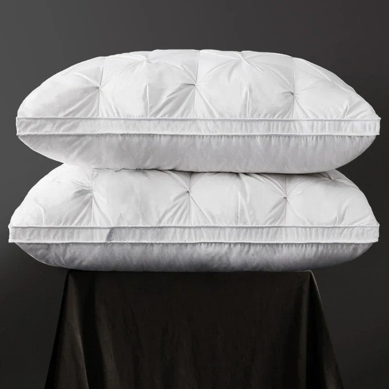Goose Down Pillow White Cotton Pillow Cover Rectangle Bedroom Sleep 5-Star Hotel Pillow Low-Mid-high Pillows for Sleeping