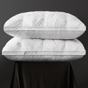 Goose Down Pillow White Cotton Pillow Cover Rectangle Bedroom Sleep 5-Star Hotel Pillow Low-Mid-high Pillows for Sleeping