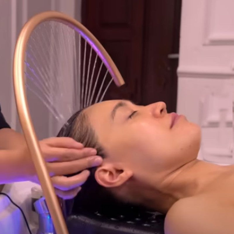 Equipamento de spa capilar Terapia aquática Circulação de água Chuveiro cascata para lavatório de salão Cama de salão Equipamento de salão estilo japonês