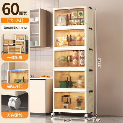 Large Volume Multifunction Folding Living Room Cabinet Closet Organizer With Wheel Stackable Sundries Large Capacity Storage Box