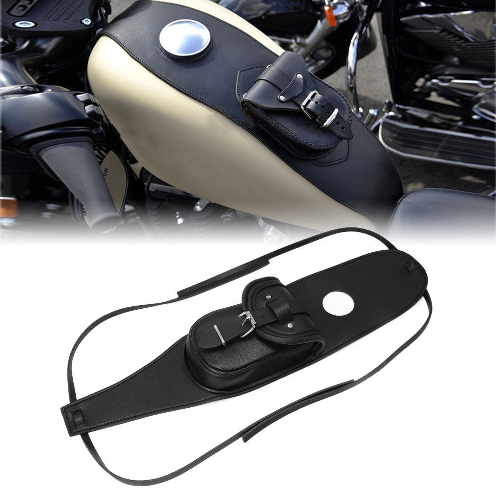 Capa para Painel de Tanque de Combustível de Couro PU Preto para Motocicleta, Almofada de Proteção, Bolsa para Harley Sportster Iron 883 1200 XL Universal