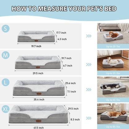 Tapete de dormir para cães de médio e grande porte Cama para cães quadrada Sofá para animais de estimação com espuma viscoelástica Almofada espessa e quente de inverno para cães Capa removível