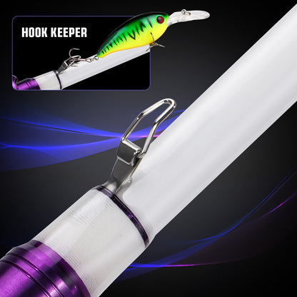 Vara de Pesca Sougayilang Casting/Spinning 2 Seções 1.8m Ultralight Carbono Cabo EVA para Várias Águas