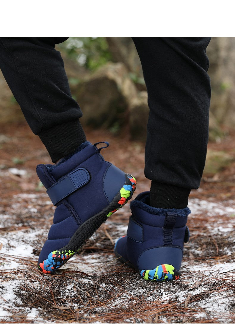 Kids 2025 New Wide Toe Barefoot Snow Boots Boys Girls Winter Minimalist waterproof Sneakers Girls Boys Non-Slip Warm Snow Boots