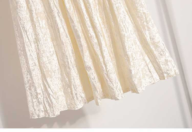 Plus Size Plus Size Women's Velvet Pleated A- Line Midi Skirt Autumn Winter Slimming Half-length Versatile Fashionable Commut...