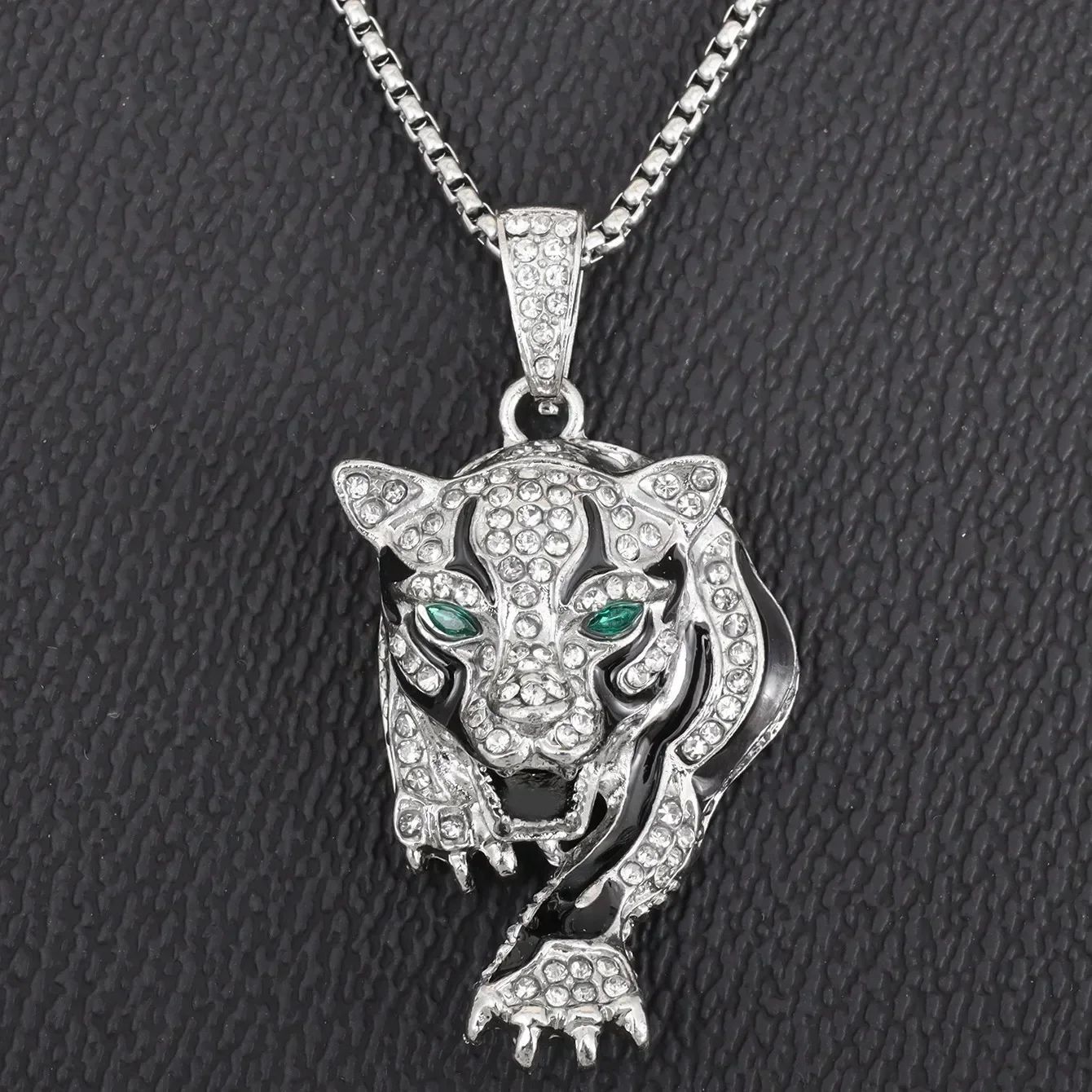 Pingente de Pistola com Gelo Cravejado Bling Colar de Metralhadora Masculino Personalidade Hip Hop Rock Punk Joia Legal para Festa de Rua Presente