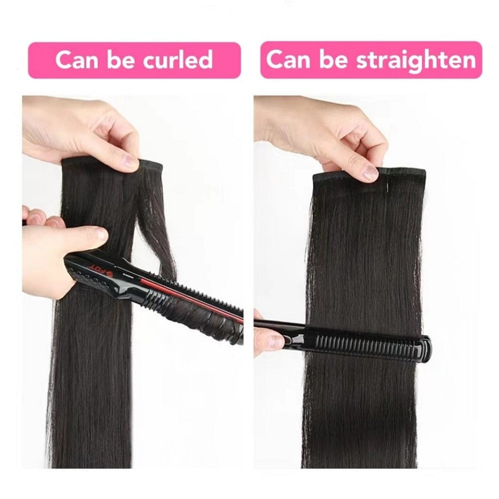 Aplique de Cabelo Humano Liso Natural com Presilhas Extensões de Cabelo Virgem Brasileiro com Presilhas para Cabeça Toda para Mulheres