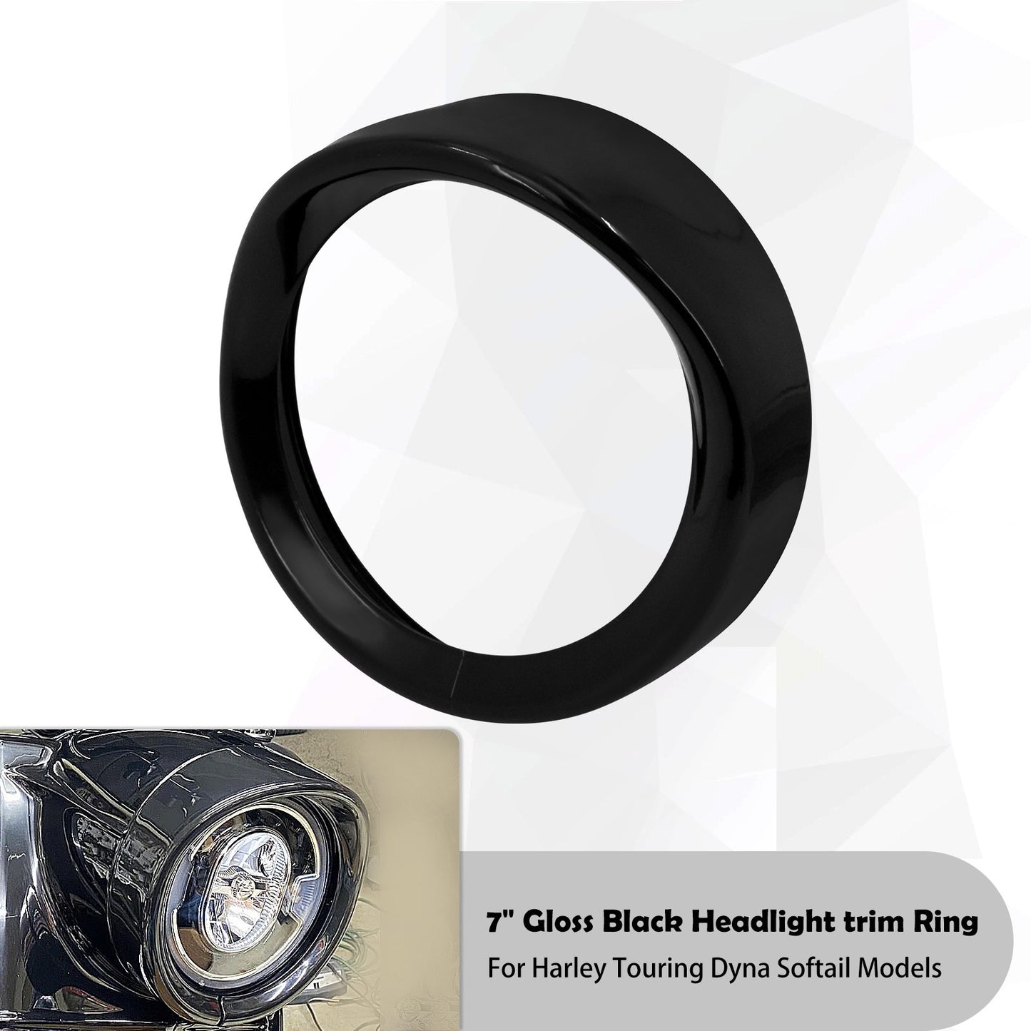 Anel de Acabamento do Farol de 7'' para Motocicleta + Capa de Luz de Neblina de 4.5'' + Anel de Acabamento do Pisca Estilo Visor para Harley Touring Road King Softail