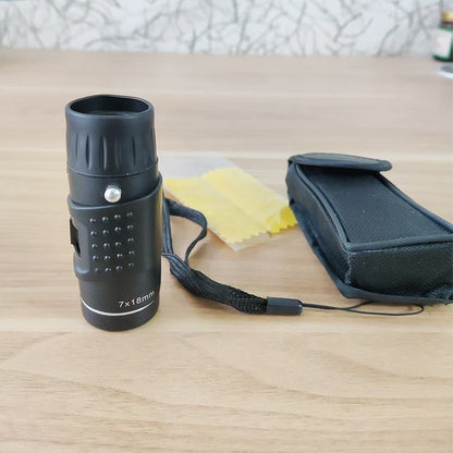 Minimonóculo HD 7X18 Ótica Totalmente Revestida Bak4 Telescópio de Bolso de Longo Alcance para Caça e Camping