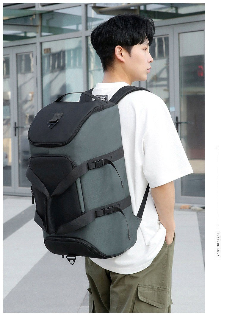 Custom logo large capacity travel bag for men waterproof sports outdoor travel bag print name hand luggage backpack with shoes