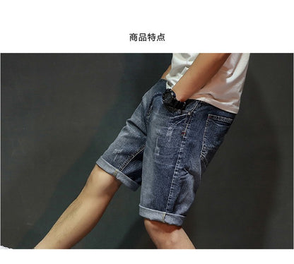 Men Gray Denim Shorts Jeans Pants Good Quality Men Cotton Knee Length Short Jeans New Summer Male Large Size Denim Shorts 42