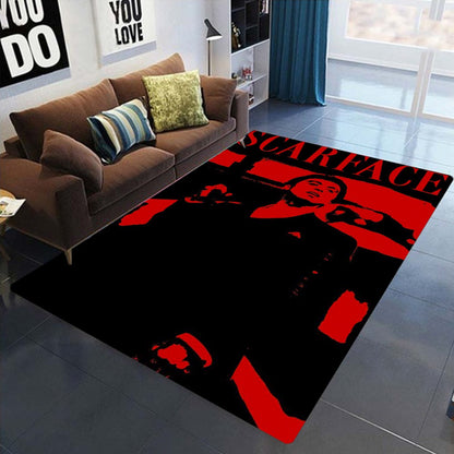 Retro S-Scarface Themed NonSlip Carpet for Living Room Sofa Decor Modern Rug Floor Mat for Men Bedroom Durable Area Rugs