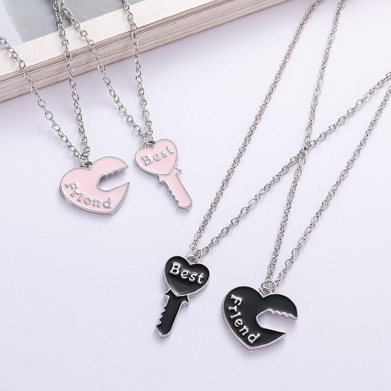 Eu Te Amo Melhores Amigos Colar de Casal Jóias Quebra-Cabeça BFF Chave Fechadura Tai Chi Coração Pingentes Colares para Mulheres Homens Presente Collier