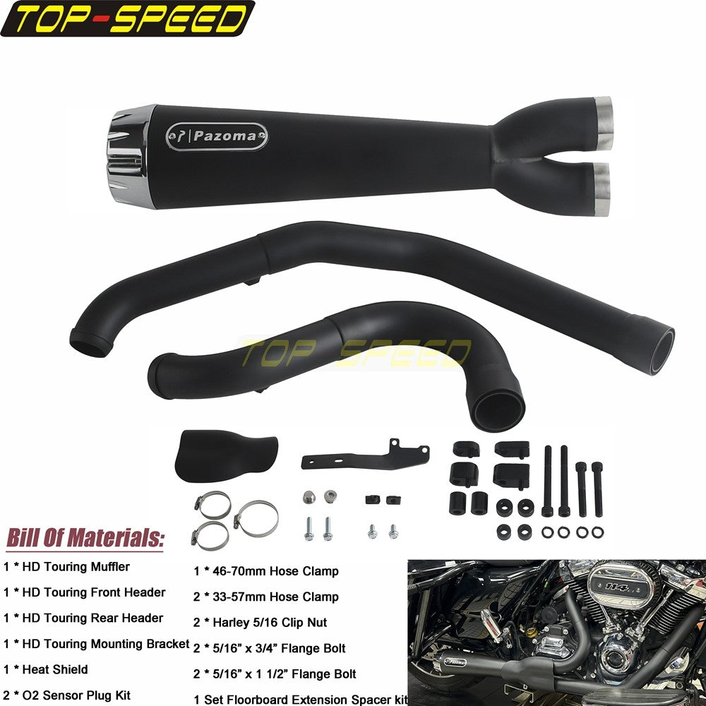 For Harley CVO Street Glide FLHXSE 2017-2025 CVO Road Glide ST FLTRXSTSE 2024-2025 2-Into-1 Exhaust Motorcycle Touring Mufflers