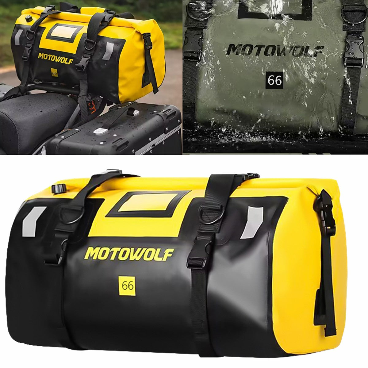 Motorcycle Waterproof Tail Bag Travel Outdoor Dry Luggage Roll Pack Bag 20 /40/66 Motorbike Luggage Backpack Motorcycle Seat Bag