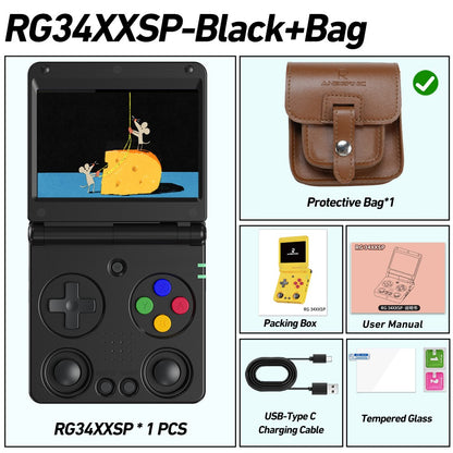Anbernic RG34XXSP 3.4-Inch IPS Linux 64-bit Game Console H700 Quad-Core 1GB Retro Game Player HD-Connect To TV RG 34XXSP 3300mAH